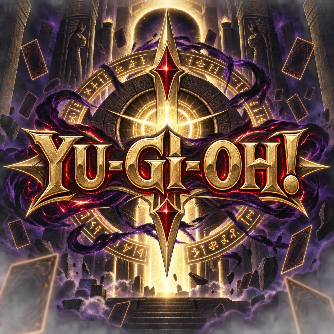 Original holographic card art representing Yu-Gi-Oh!
