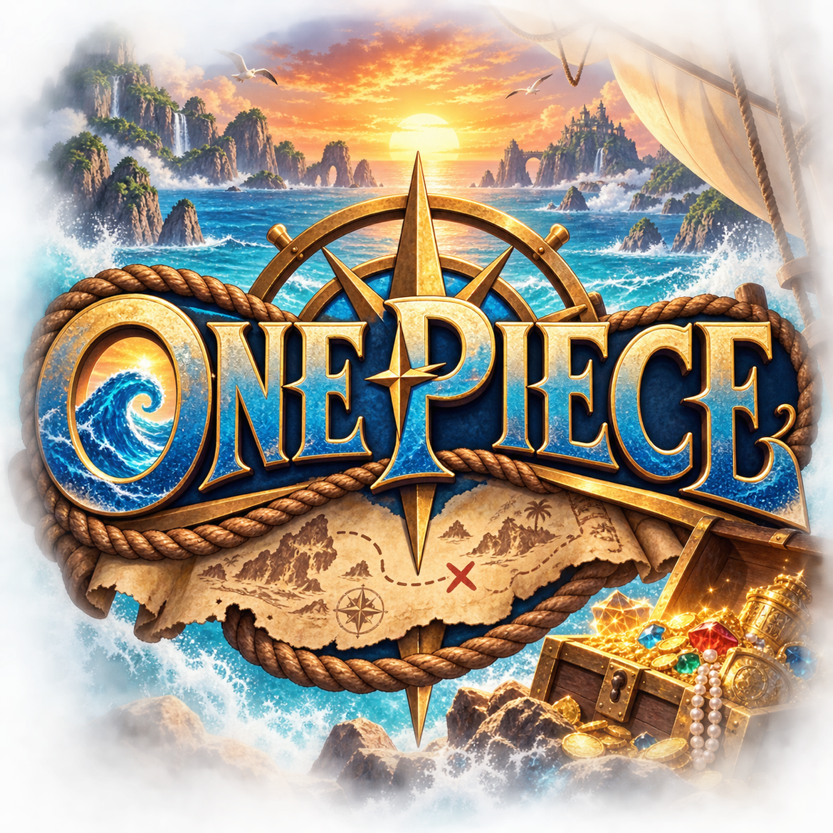 Original holographic card art representing One Piece