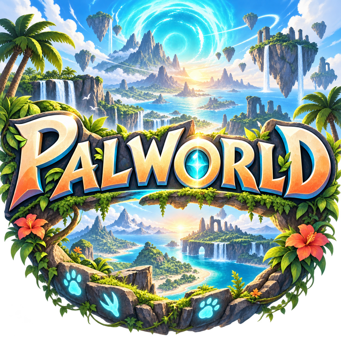 Original holographic card art representing Palworld TCG